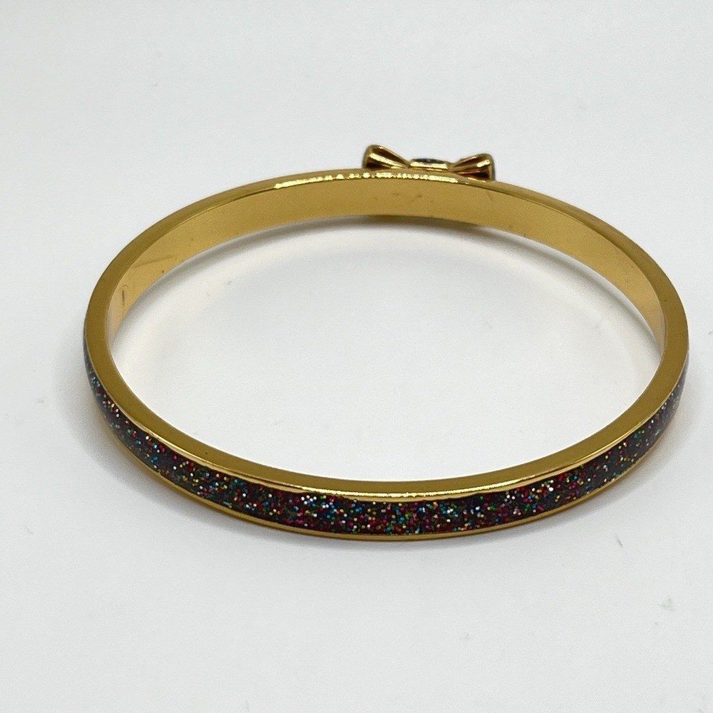 Kate Spade New York Gold & Color Glitter Bow Bangle Bracelet -‎ Light Inner Wear - Picture 6 of 11